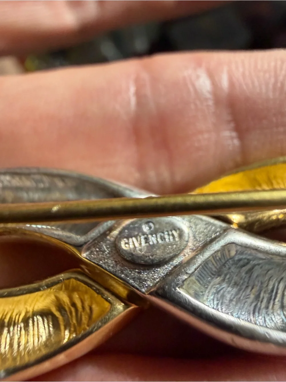 Vintage Givenchy Two-Tone Silver Twisted Wave Brooch